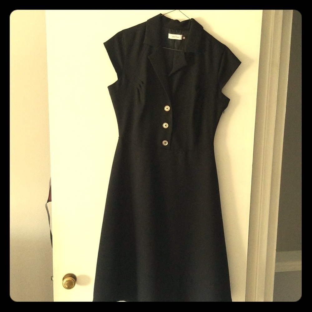 Calvin Klein black A-line dress